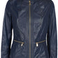 Blue Polyester Women Jacket