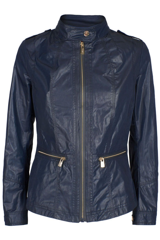 Blue Polyester Women Jacket