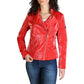 Red Polyester Women Jacket