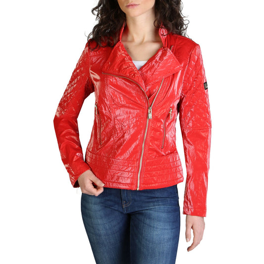 Red Polyester Women Jacket