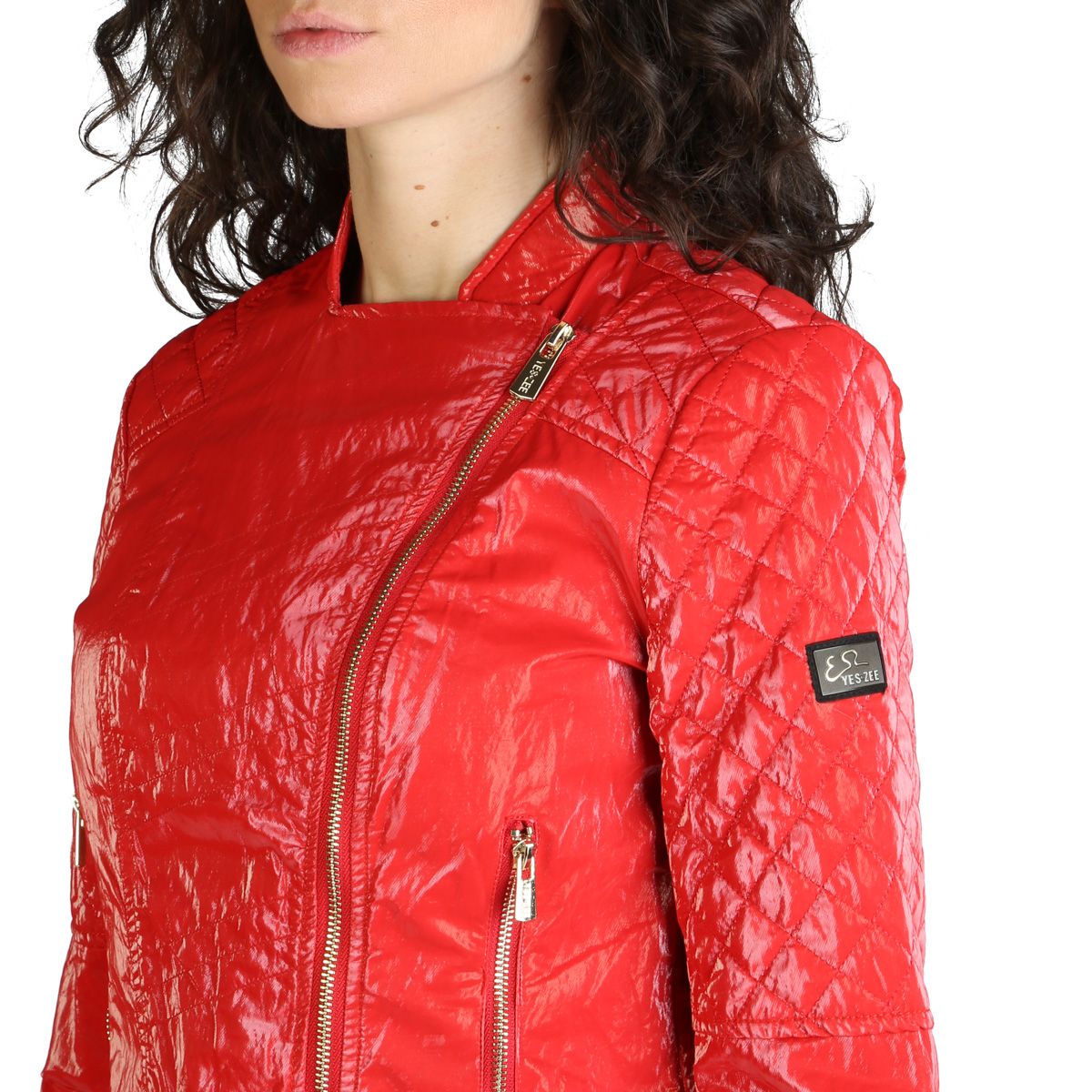 Red Polyester Women Jacket