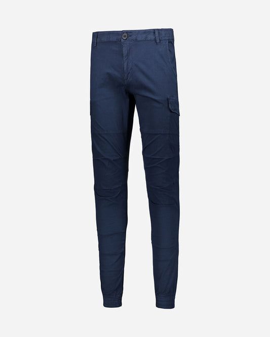 Blue Cotton Men Cargo Pant