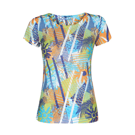 Multicolor Polyester Women T-Shirt