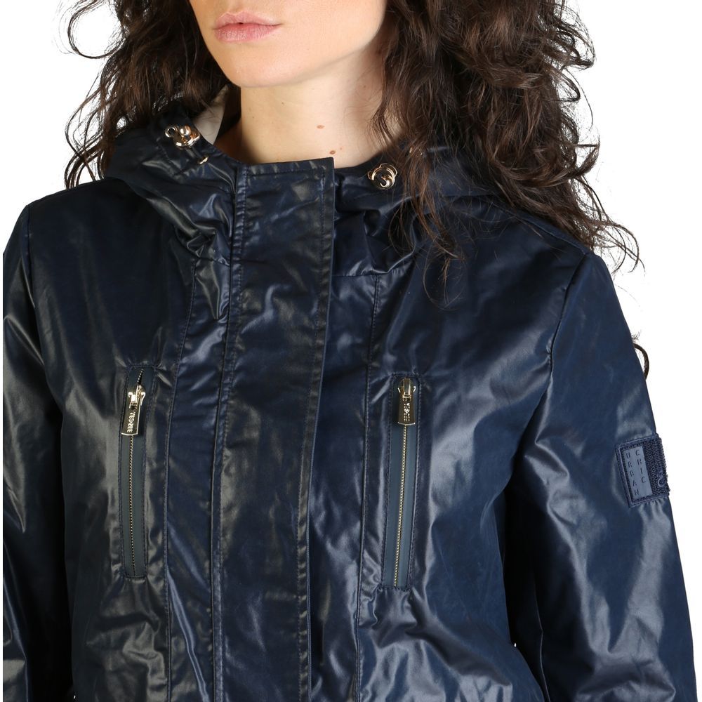 Blue Polyester Women's Jacket
