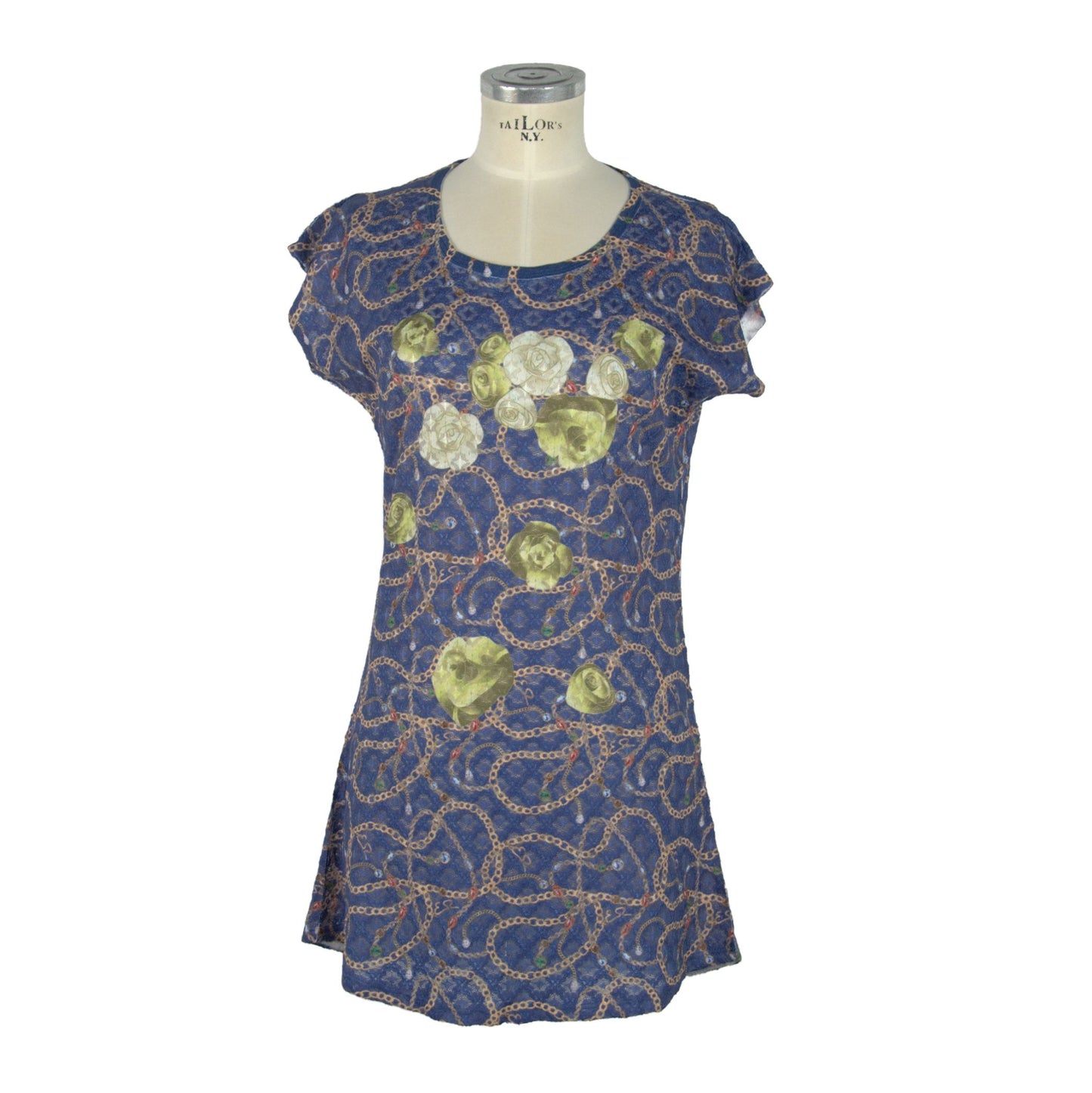 Blue Polyester Women Dress