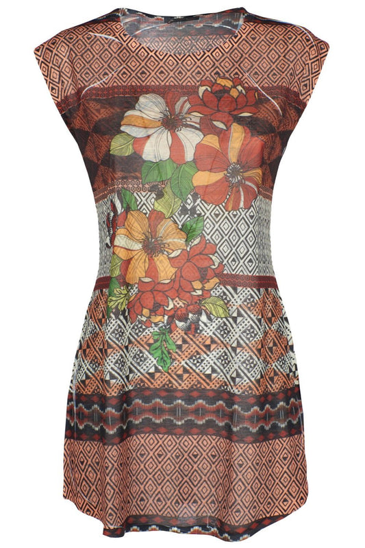 Brown Polyester Women Dress