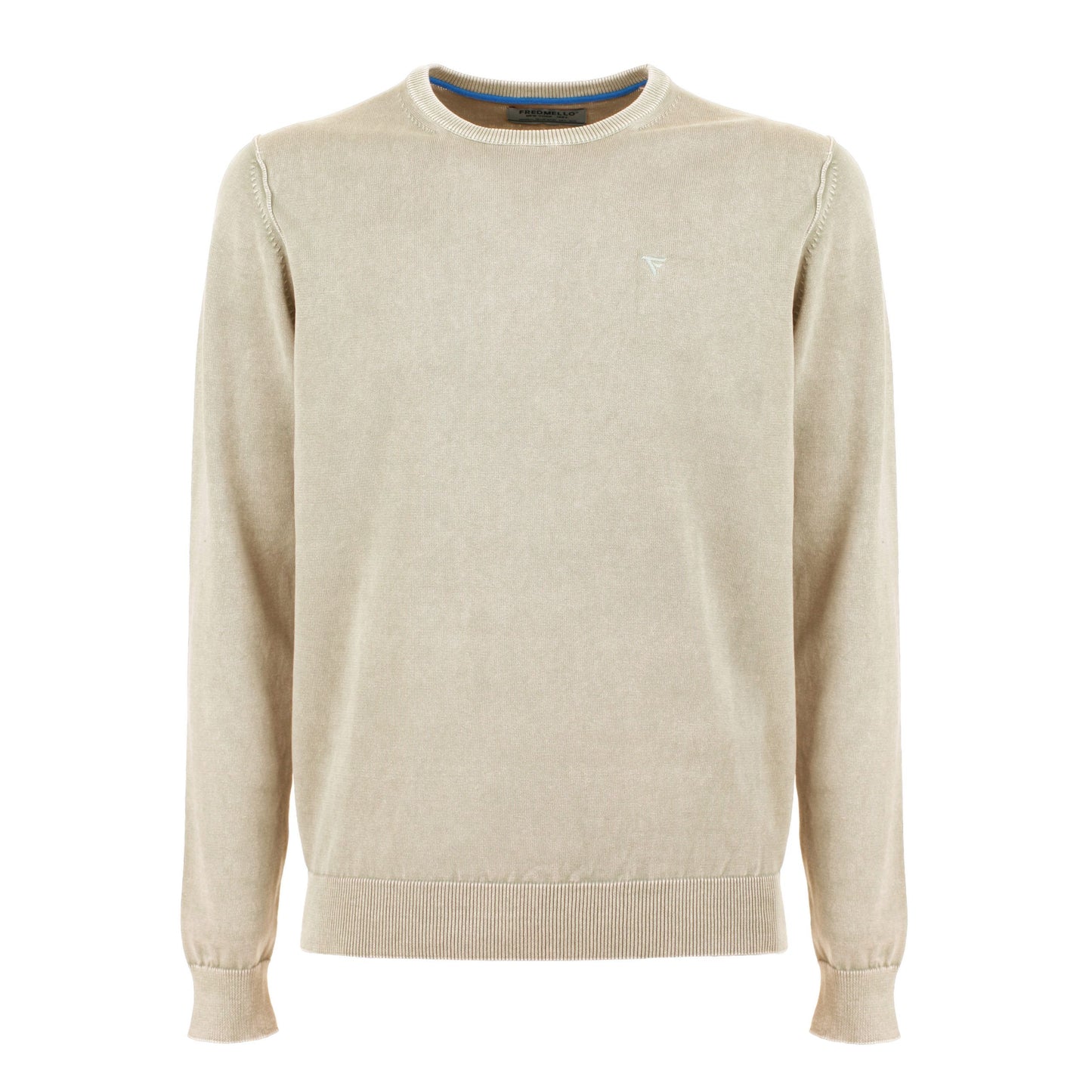 Beige Cotton Men Sweater