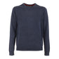 Blue Cotton Men Sweater