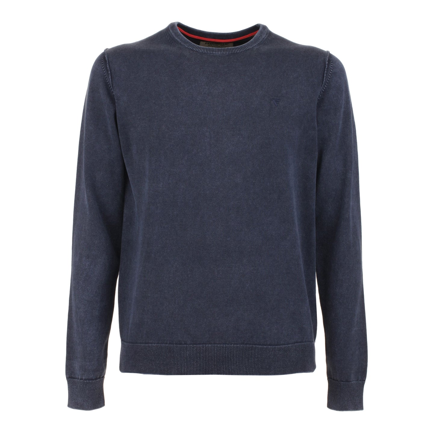 Blue Cotton Men Sweater