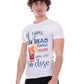 Men's White Cotton Tee with Trendy Print