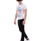Men's White Cotton Tee with Trendy Print