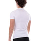 Men's White Cotton Tee with Trendy Print