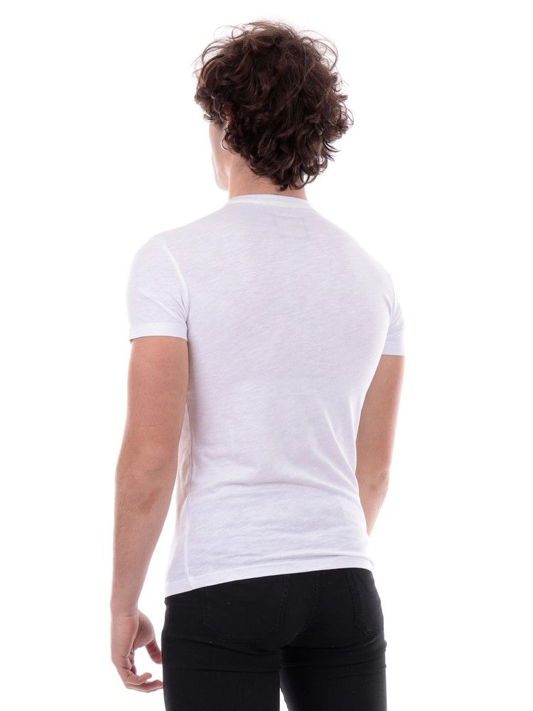 Men's White Cotton Tee with Trendy Print