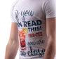 Men's White Cotton Tee with Trendy Print