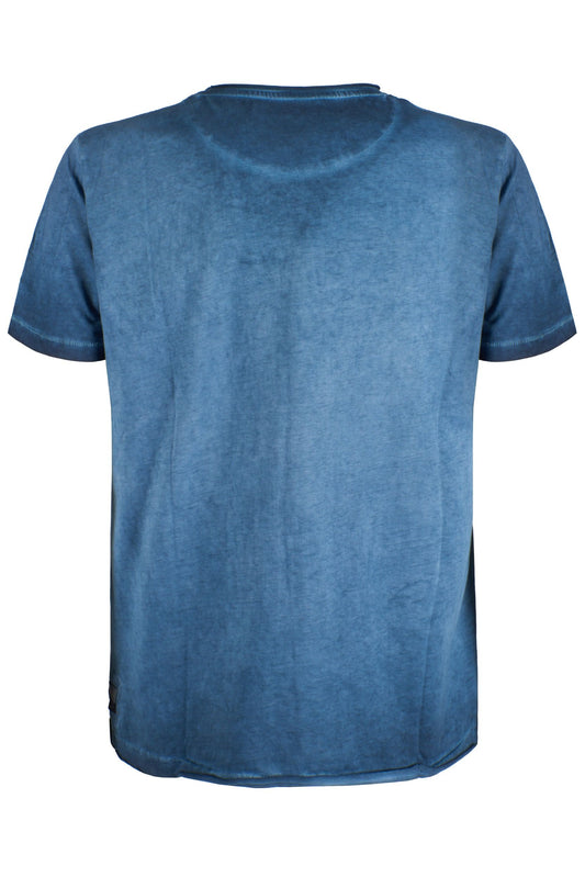 Blue Cotton Men T-Shirt