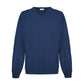 Elegant Ink Blue V-Neck Cashmere Sweater