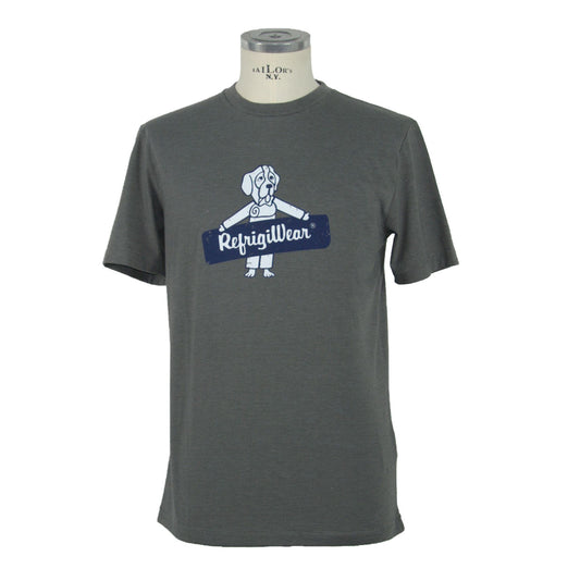 Gray Cotton Men T-Shirt