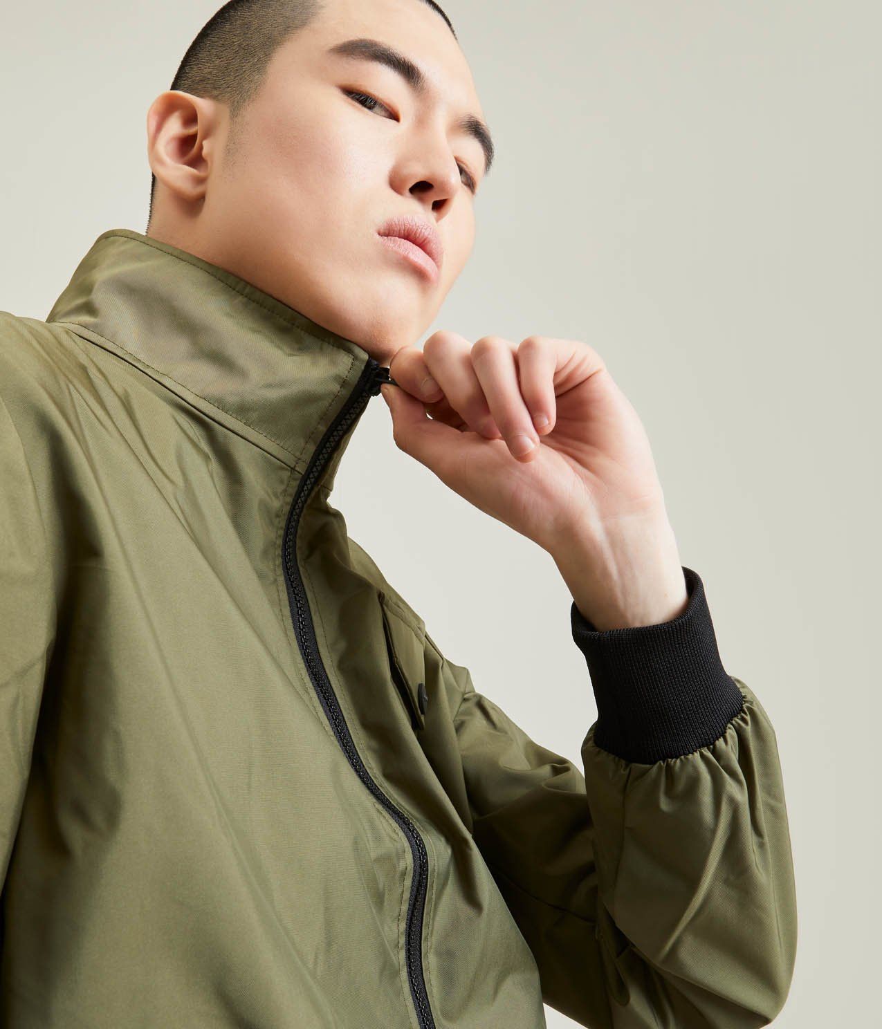 Green Polyamide Men's Bomber Jacket