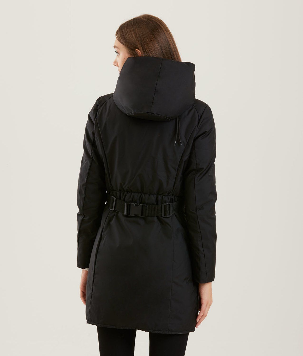 Black Polyamide Women Parka