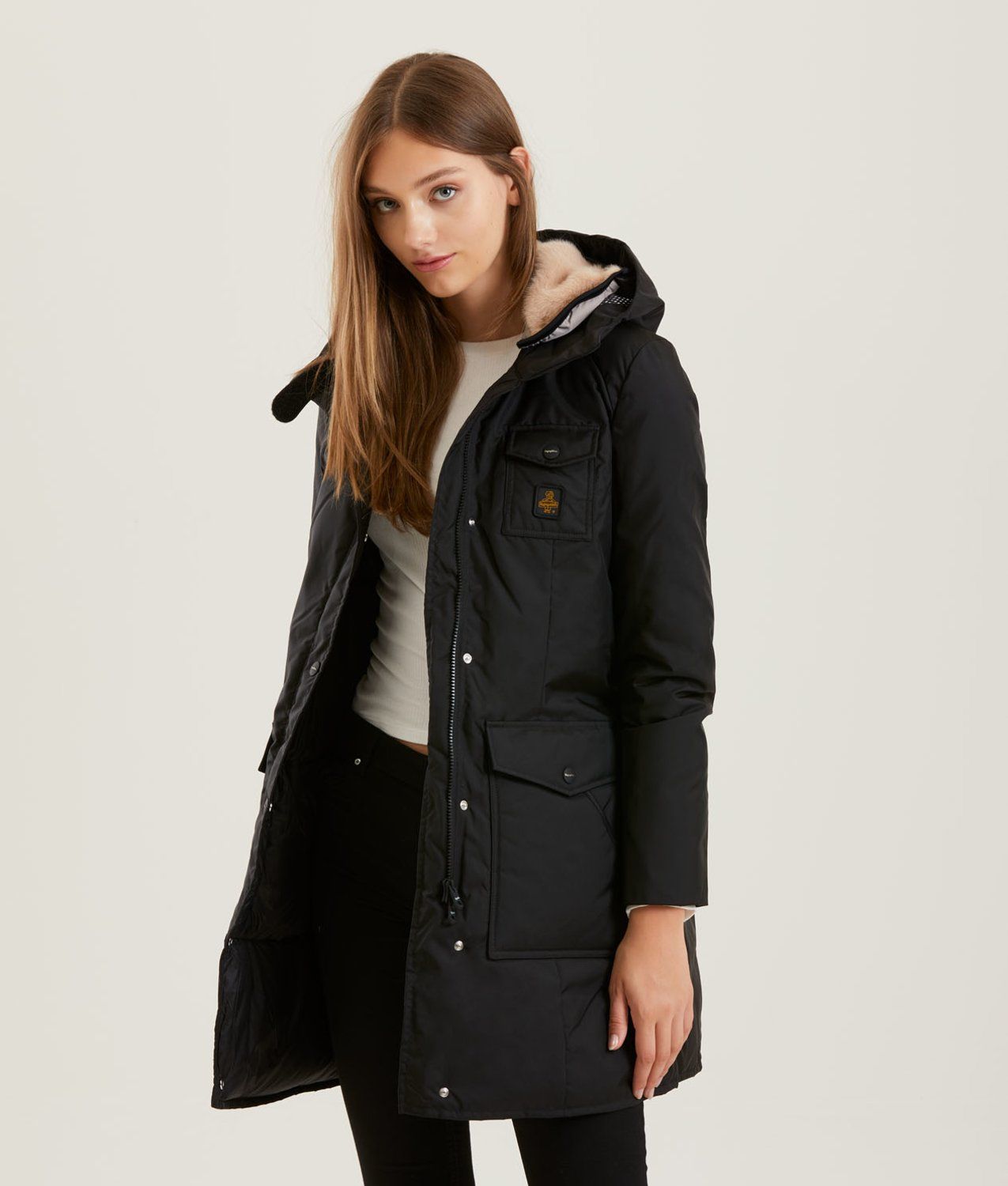 Black Polyamide Women Parka