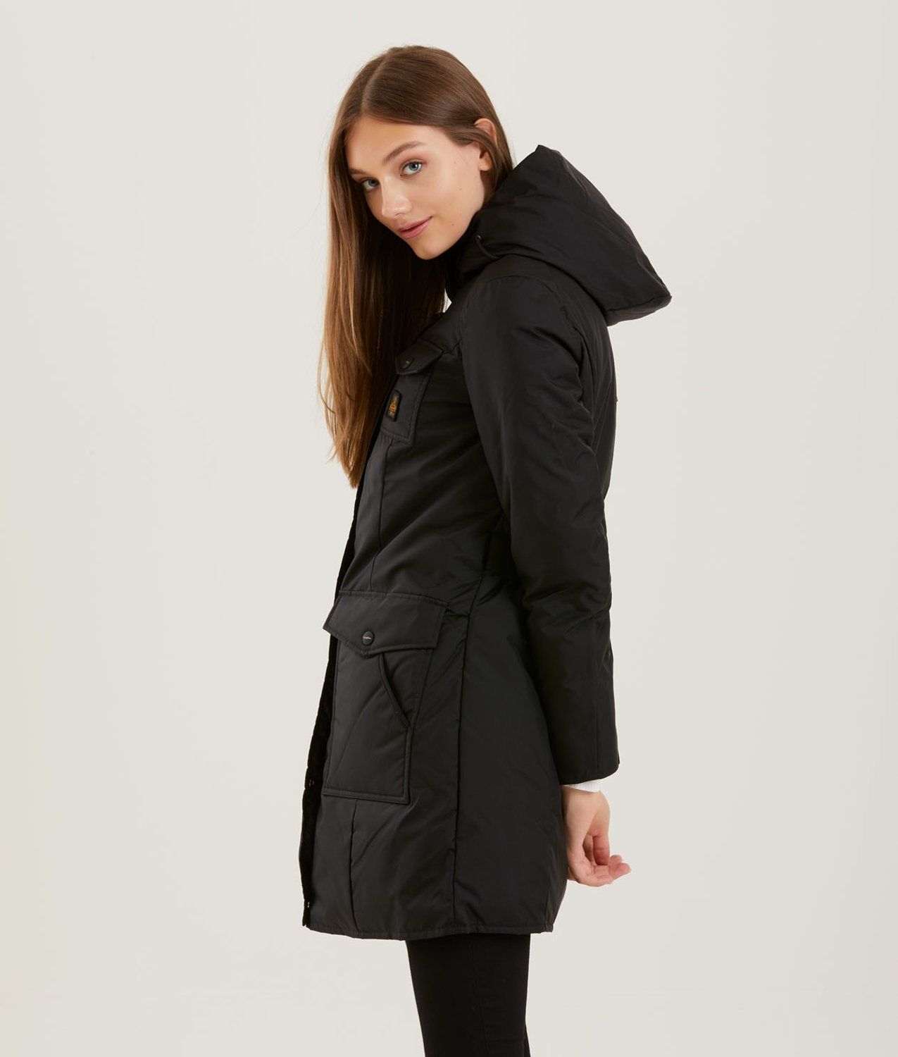 Black Polyamide Women Parka