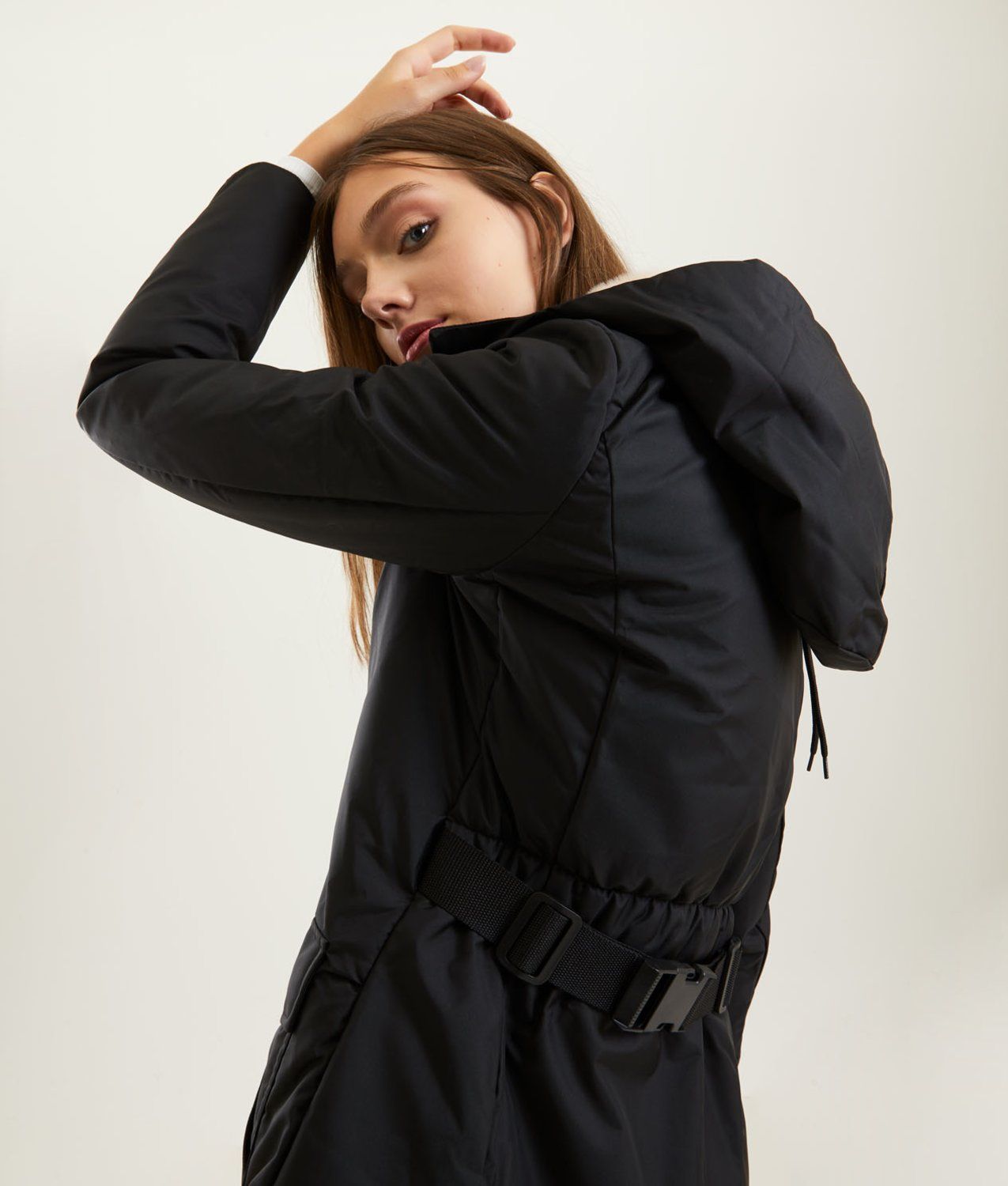 Black Polyamide Women Parka
