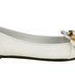 White Leather Women Ballerina Shoe