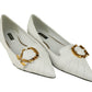 White Leather Women Ballerina Shoe