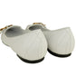 White Leather Women Ballerina Shoe