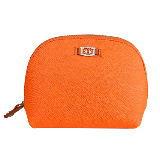 Orange Leather Women Clutch