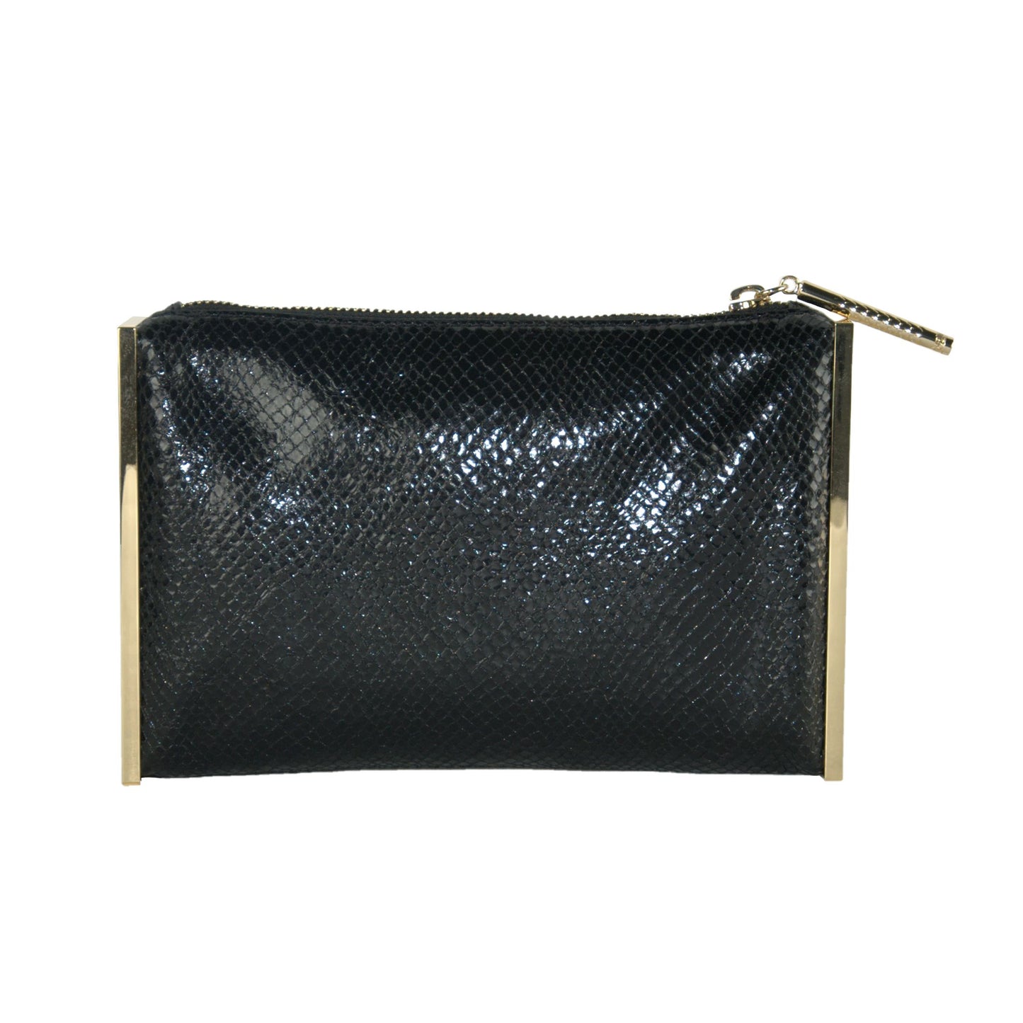 Cleo Chic Metal Black Clutch – Timeless Elegance