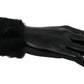 Elegant Black Lamb Fur Cuff Bracelet