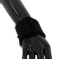 Elegant Black Lamb Fur Cuff Bracelet