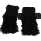 Elegant Black Lamb Fur Cuff Bracelet