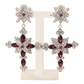Elegant Silver Cross Clip-On Earrings