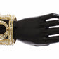 Elegant Gold Pearl Crystal Bangle