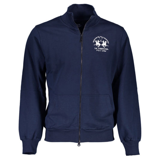 Blue Cotton Men Sweater