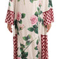 Exquisite Floral Silk Kaftan Dress