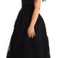Crystal Embellished Black Ball Gown Dress