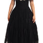 Crystal Embellished Black Ball Gown Dress