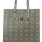 Aren Small Visetos Sea Turtle Mixed Coated Canvas Leather Crossbody Tote Bag