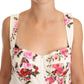 Elegant White Floral Midi Pleated Dress