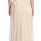 Elegant Off White Silk Blend Long Gown