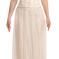 Elegant Off White Silk Blend Long Gown