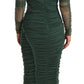 Emerald Elegance Bodycon Midi Dress