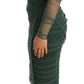 Emerald Elegance Bodycon Midi Dress