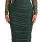 Emerald Elegance Bodycon Midi Dress