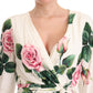 Elegant Floral Pleated Wrap Dress