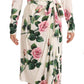 Elegant Floral Pleated Wrap Dress
