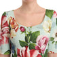 Elegant Floral Midi Dress with Silk Lining